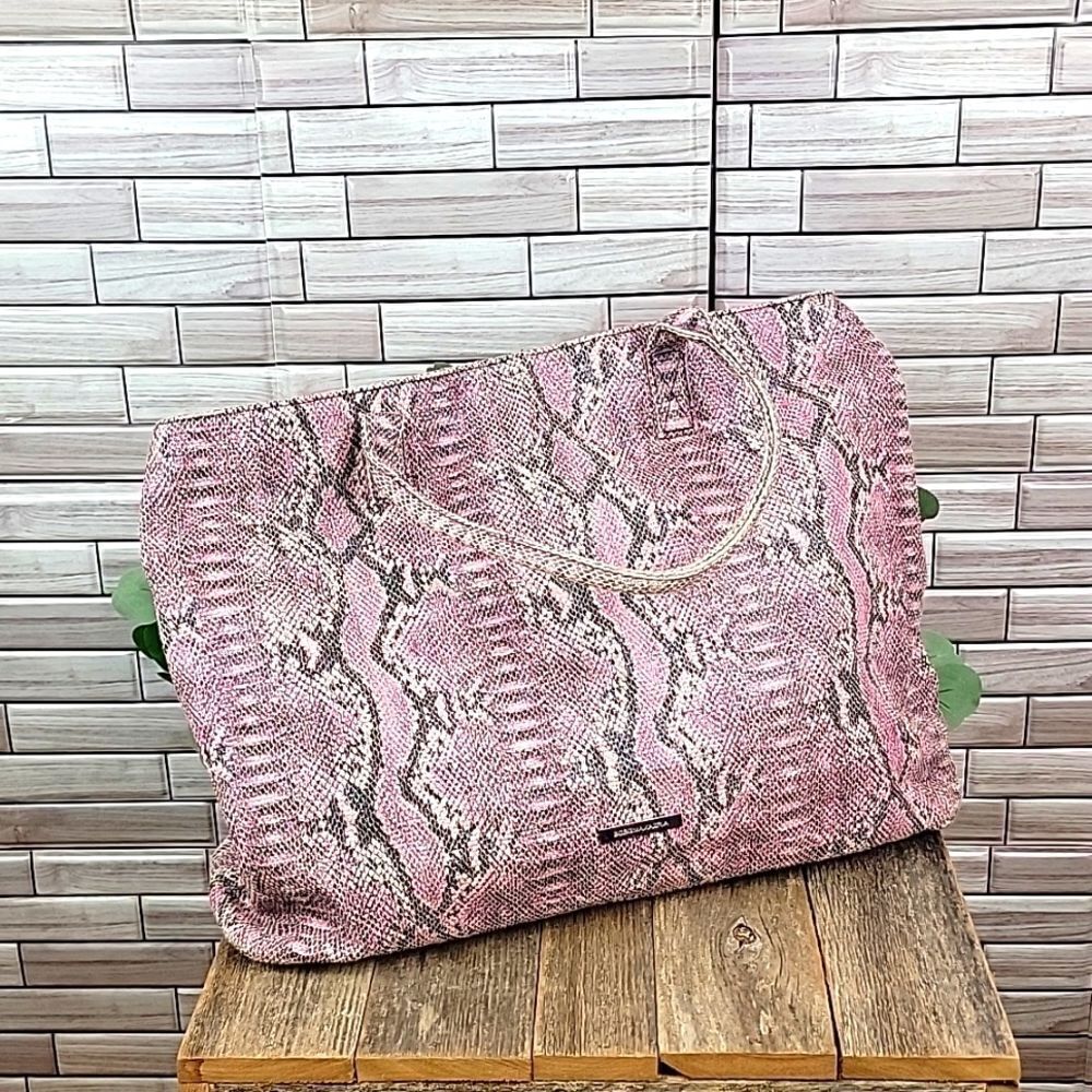 BCBGMAXAZRIA large faux snakeskin shoulder bag